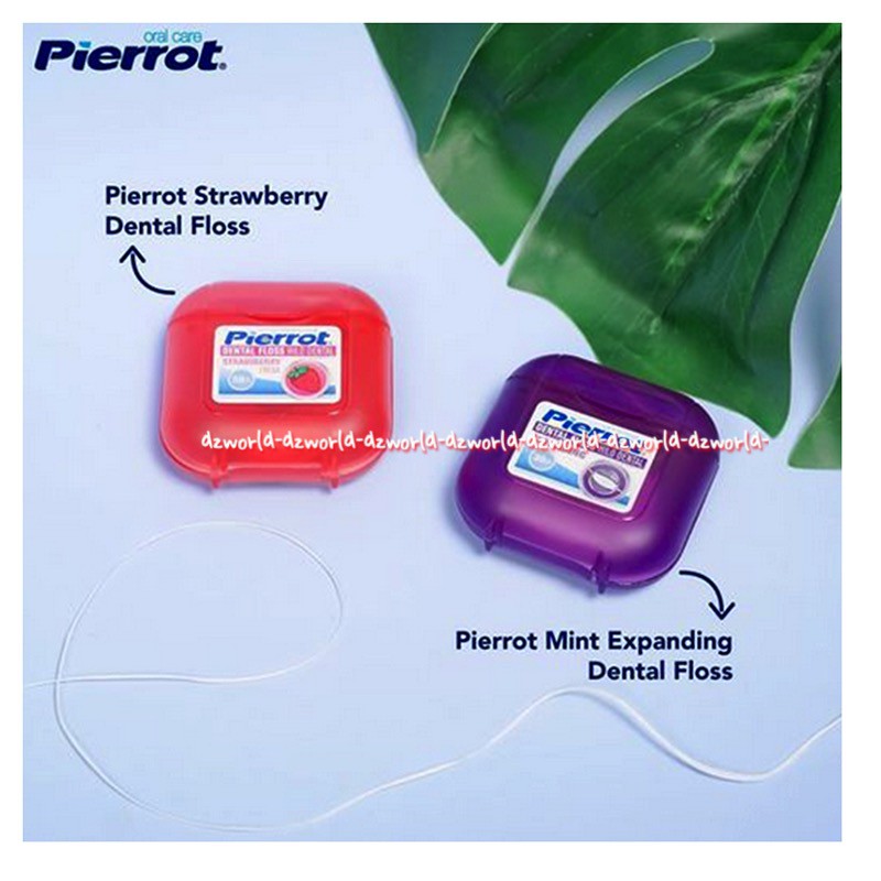 Pierrot Dental Floss Hilo Dental Expanding Hilo Dental Floss Strawberry Benang Gigi 30m