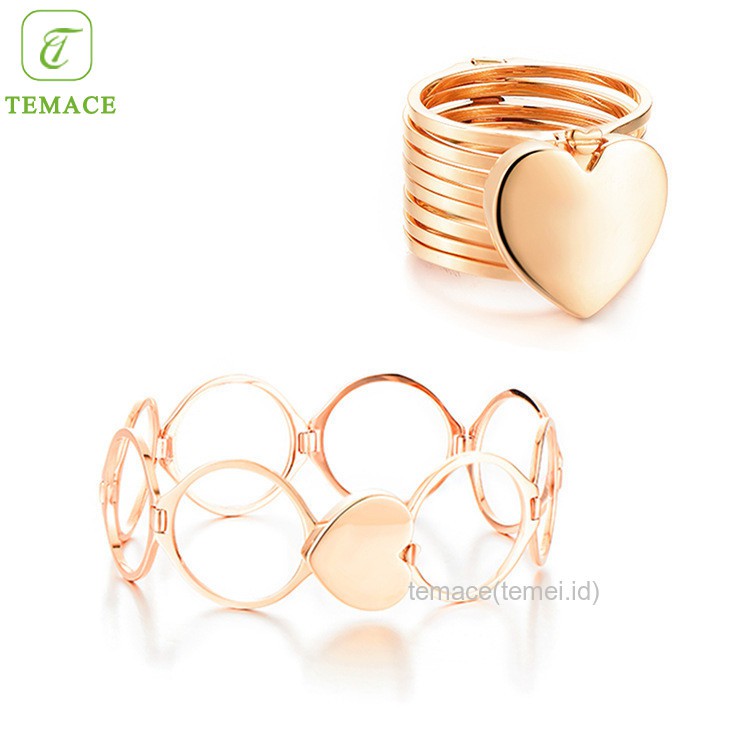 Cincin Teleskopik Perubahan Gelang Dapat Mengubah Gelang Cincin Menggunakan Dual-Bentuk Cinta