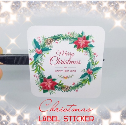 

Christmas Sticker Label Stiker Ucapan Natal Tempelan Hadiah 6 cm v11