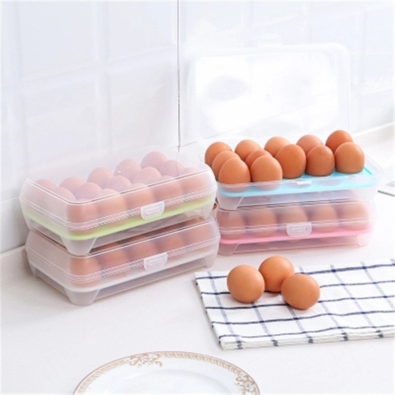 Kotak Tempat Penyimpanan Telur 15 Lubang Sekat / Egg Box Storage Organizer