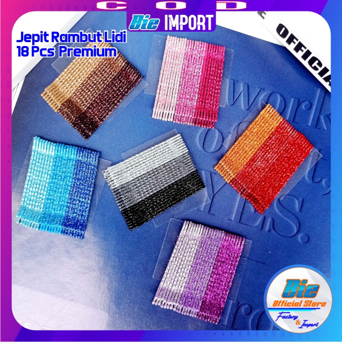 Jepit Lidi Motif Warna Premium Set 10/15/25 Pcs Impor Best Seller