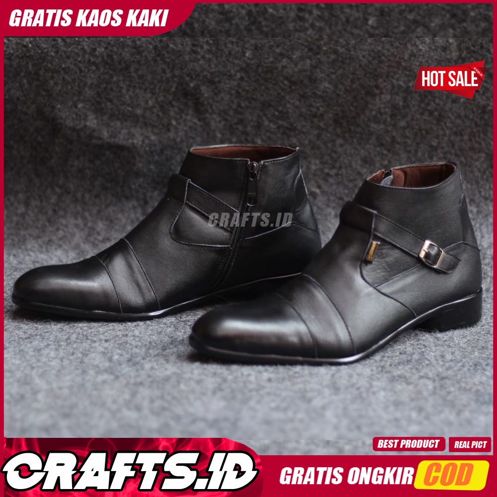 CRAFTS X JULIUS  Sepatu Formal Pria Pantofel Kulit Asli Kerja Kantor Cowok Sepatu Casual