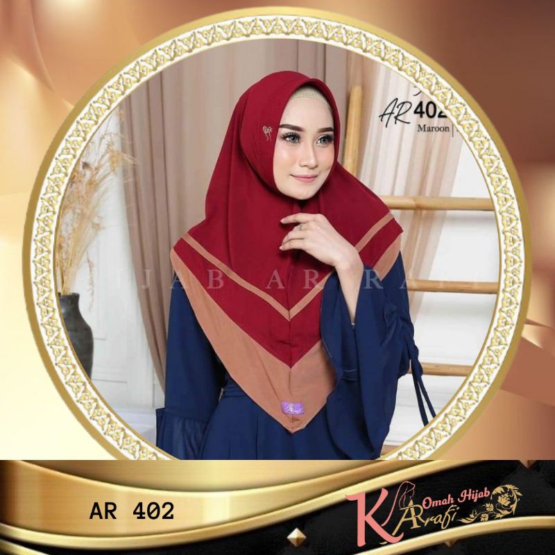 Jilbab Hijab Kerudung Bergo Instan Antem Terbaru AR 402 Arrafi ORI Hijab Wanita Cantik Elzatta Zoya