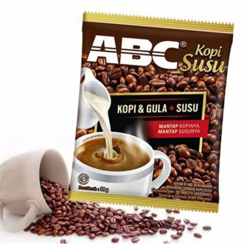 

Kopi ABC Susu - Kopi 3 in 1 (Kopi + Gula + Susu) - 10 sachet