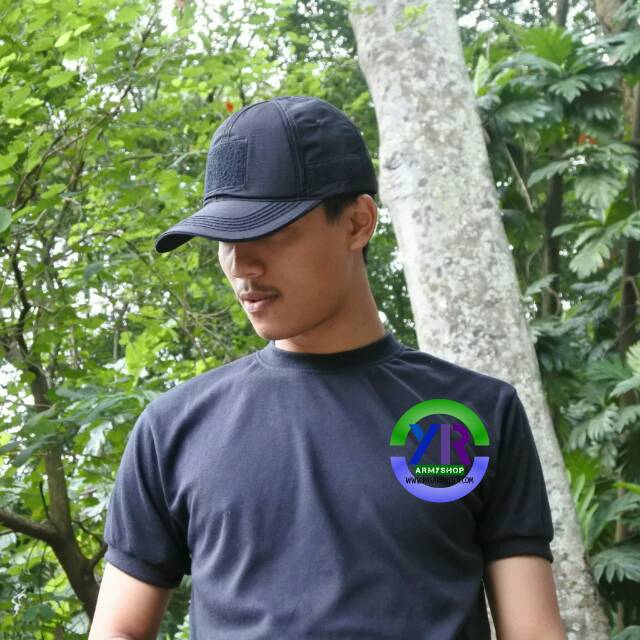 TOPI VELCRO POLOS HITAM