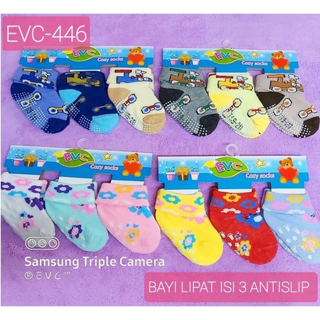 (3Pcs) Kaos Kaki BAYI EVC ANTI SELIP - kaos kaki bayi I0 - kaos kaki bayi murah isi 3 pasang