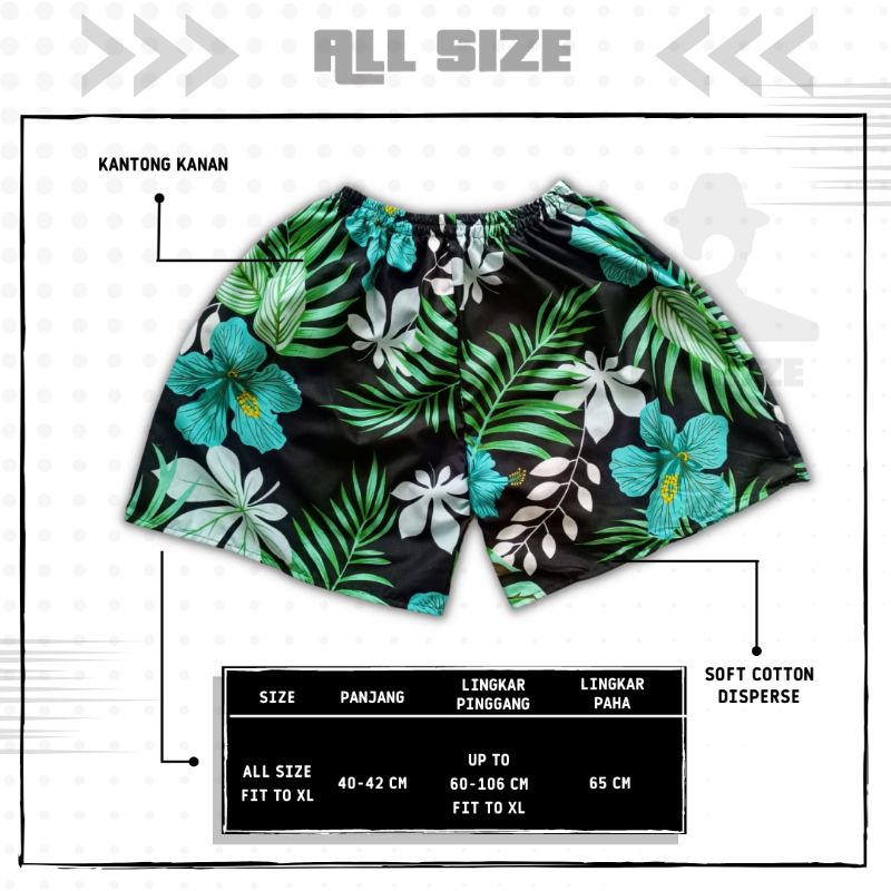 [ 45 MOTIF ] celana pendek boxer/kolor santai pria/wanita remaja/dewasa motif kotak/keramik hitam putih biru-M 28
