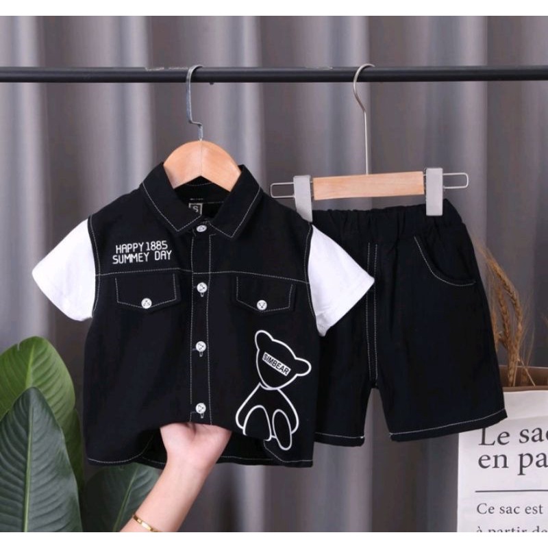 SETELAN KEMEJA Anak LAKI-LAKI SIMBEAR/SETELAN Kemeja anak 1-4 TAHUN SALE 3.3