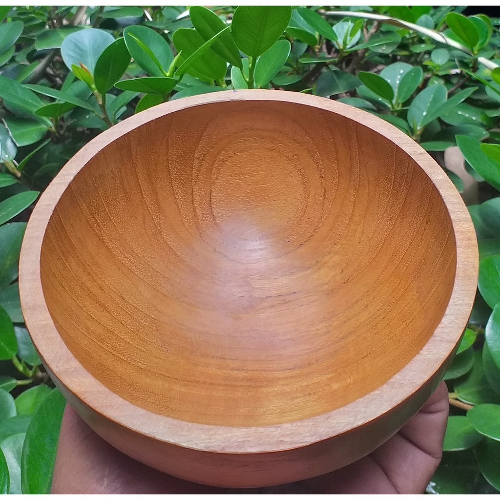 mangkok 12x6 cm. kayu jati