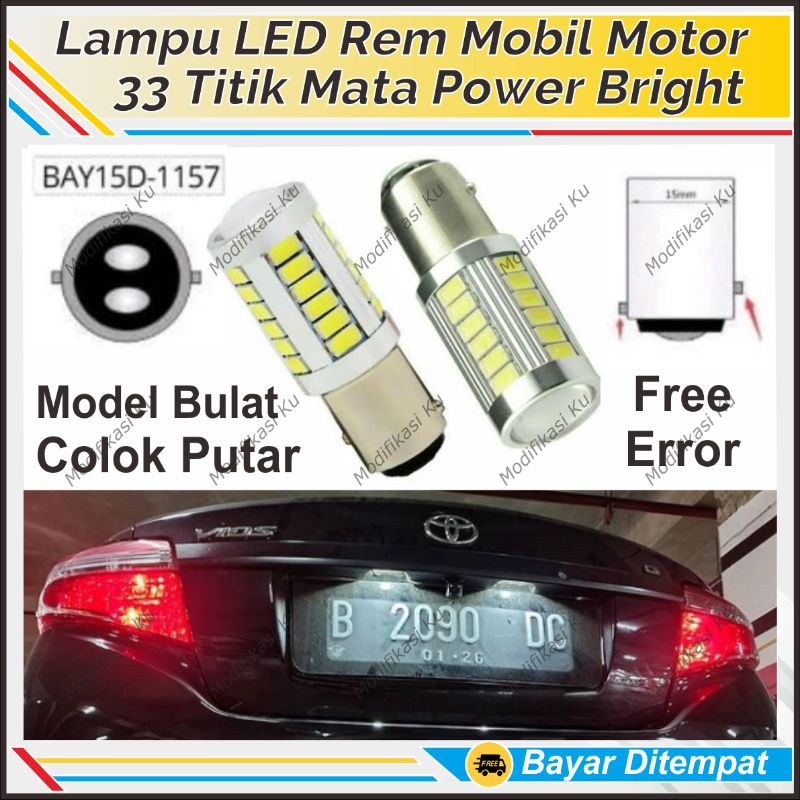 LAMPU REM MOBIL LED POWER BRIGHT 33 MATA CANBUS NO ERROR AVANZA XENIA ERTIGA INNOVA KIJANG GRANDMAX 