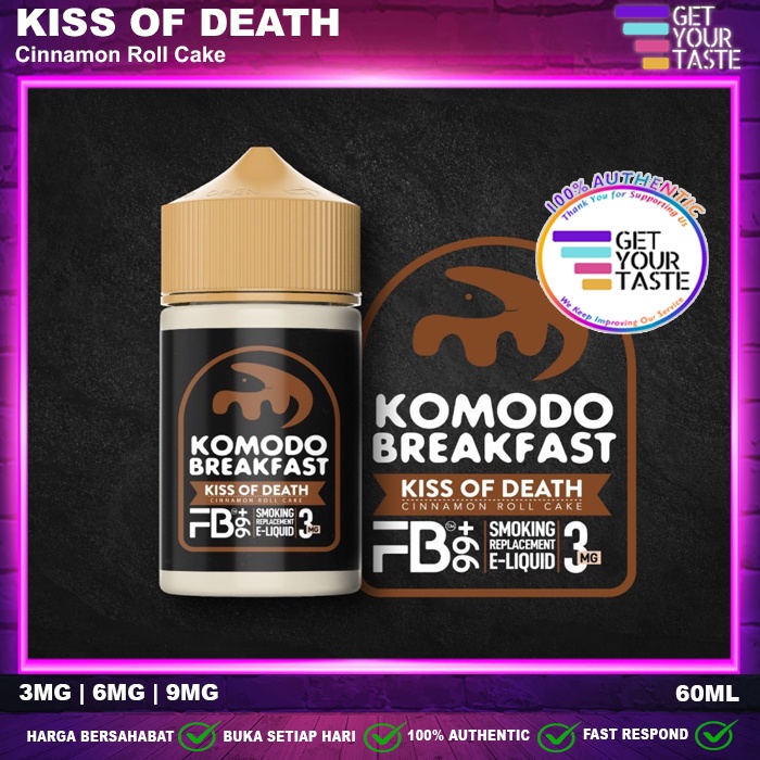 Liquid Komodo Breakfast Kiss Of Death 60ML Cinnamon Roll Cake by MOVI