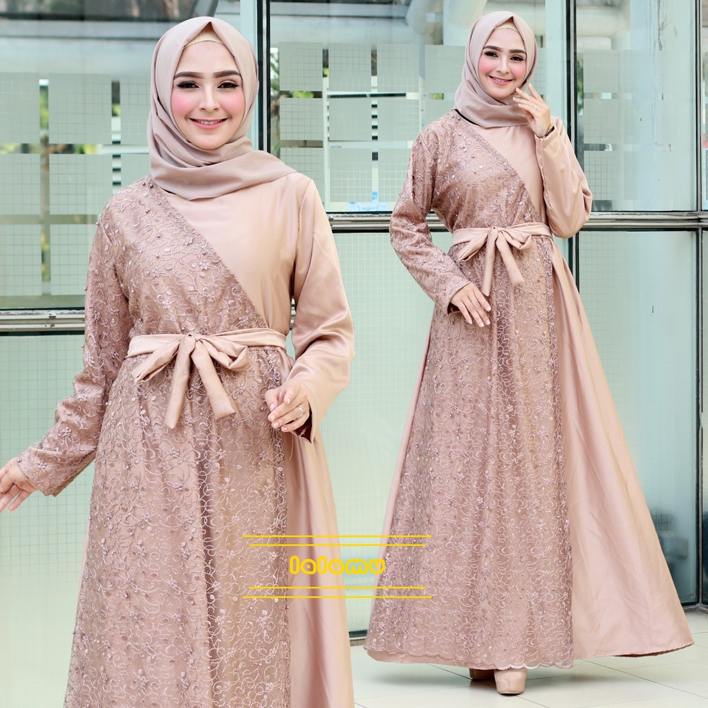 Termurah Gamis Brokat Pesta Model Baju Gamis Brokat Pesta Muslim Terbaru Di Tahun 2021 2022 Gamis Shopee Indonesia