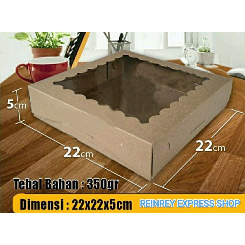 

Dus Brownies / Dus Kue Termurah 22 x 22 x 5 cm Lapis Plastik Kraft 350