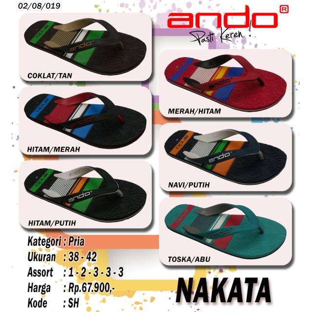 Sandal ando nakata - sandal ando cowok