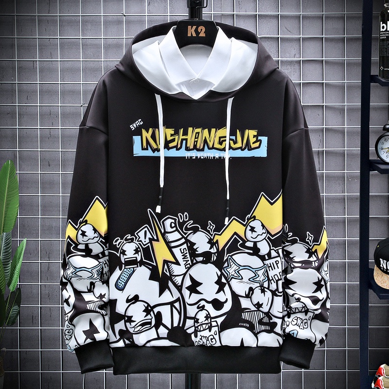 Hoodie Pria Sweater Kaos Hoodies Lengan Panjang Jaket Hoodie Bahan Polyester