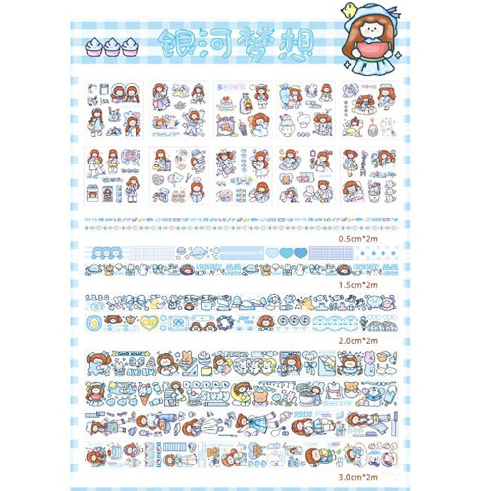 Lanfy Scrapbooking Sticker Set Kawaii 20pcs Packing Dekorasi Bunga Minum Makanan DIY Diary Foto Album Alat Tulis Stiker Hias