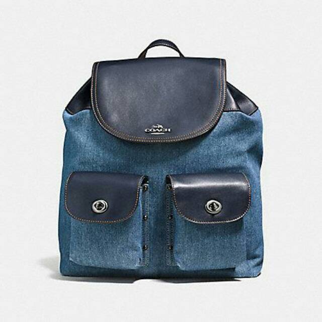 COACH billie Denim Backpack original asli authentic