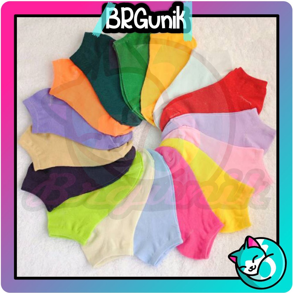 BRGUNIK Kaos Kaki Semata Kaki Polos Bebas Pilih Warna R568