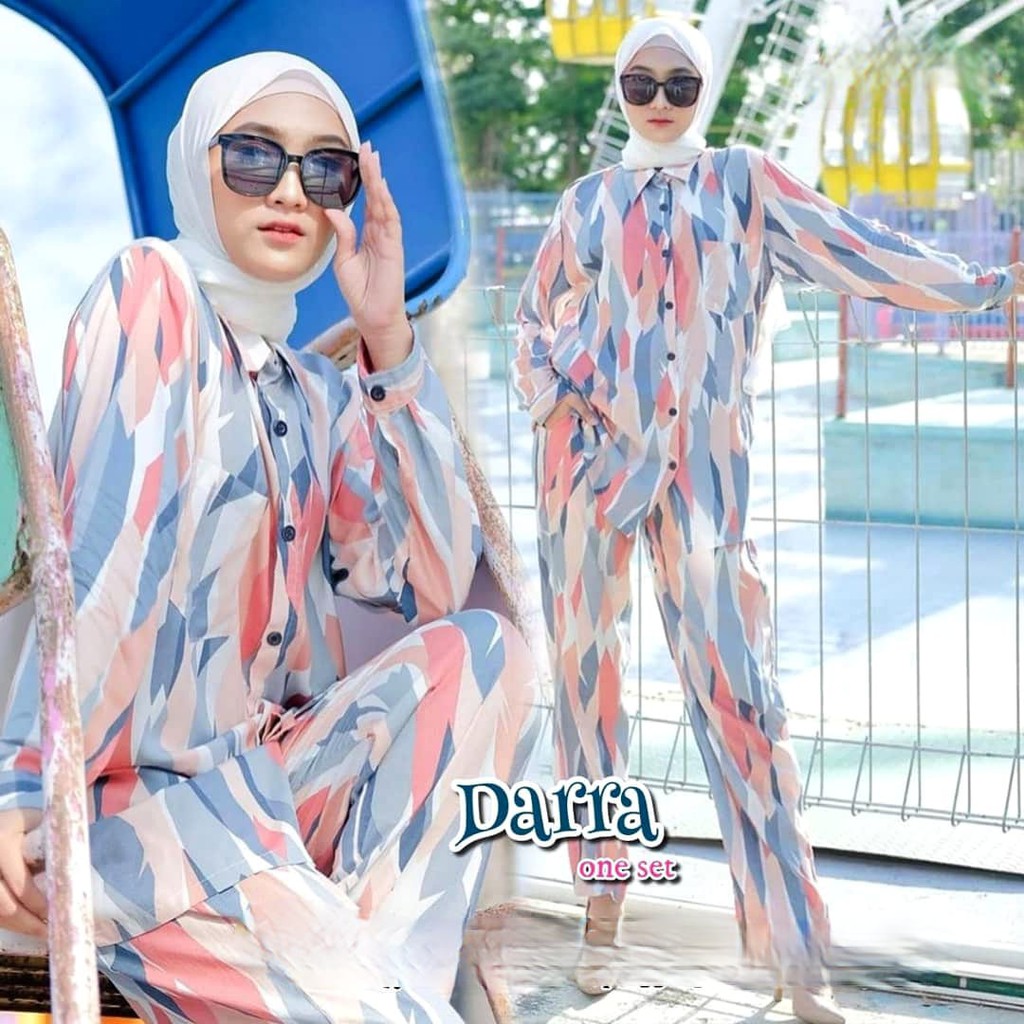 One set Rayon Viscose Busui Ld 100 - 110 Motif Kekinian-DARA SET LD 102