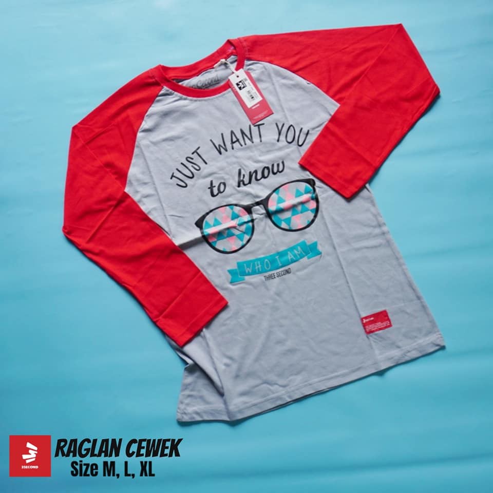 KAOS RAGLAN 3SECOND RAGLAN WANITA
