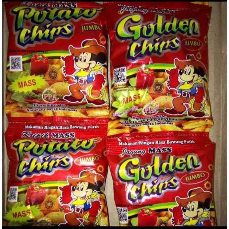 

Golden chips jumbo 25gr 1 renteng isi 10 bks