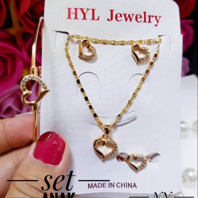 Xuping set perhiasan anak lapis emas 18k 0941j