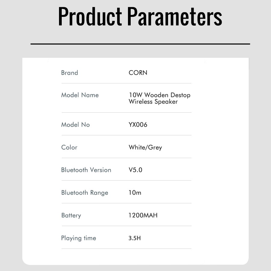 CORN YX006 TWS Speaker Bluetooth Nirkabel Tahan Air Portabel 1200mAh Speaker Kayu/suaranya besar