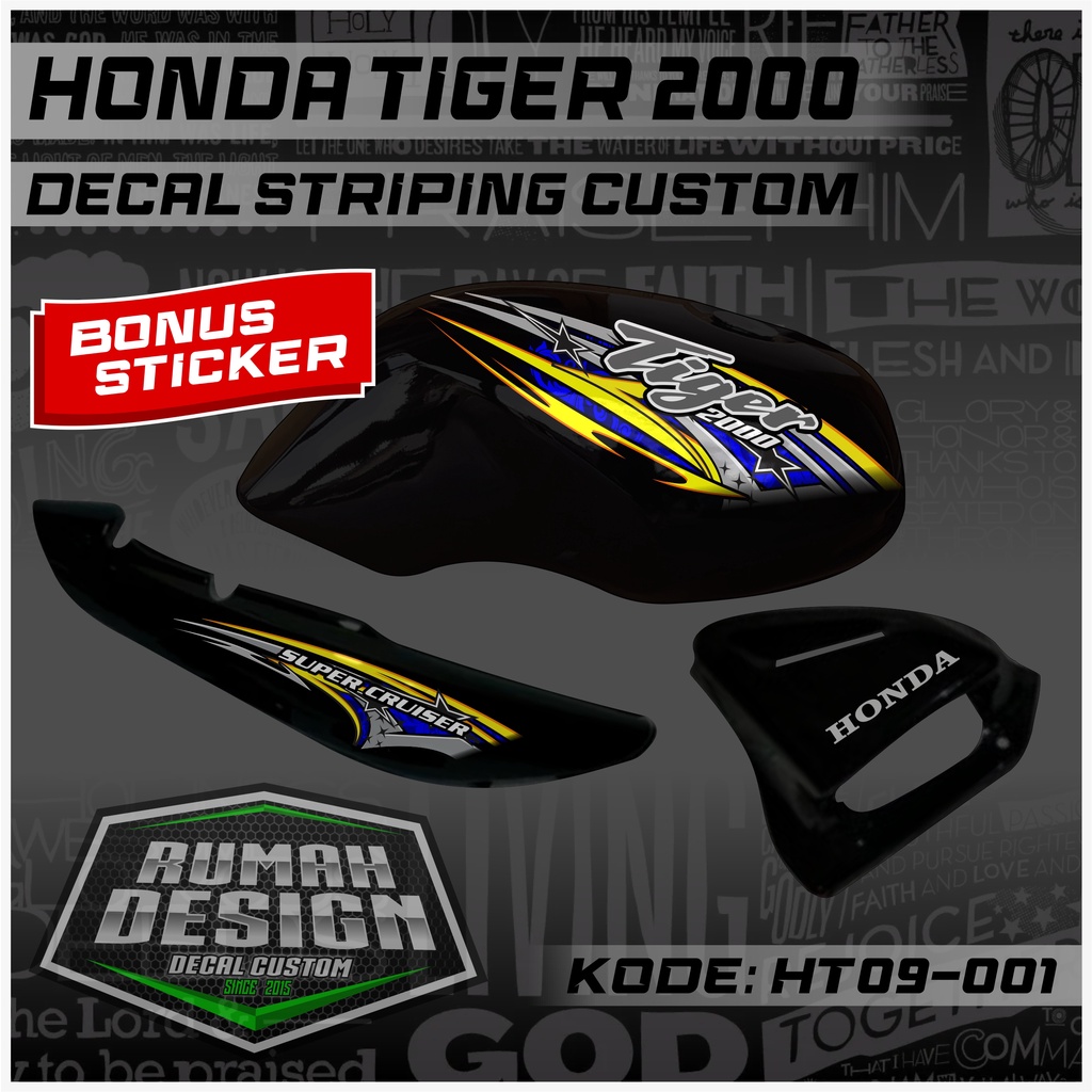 DECAL STICKER STRIPING  HONDA TIGER 2000 09