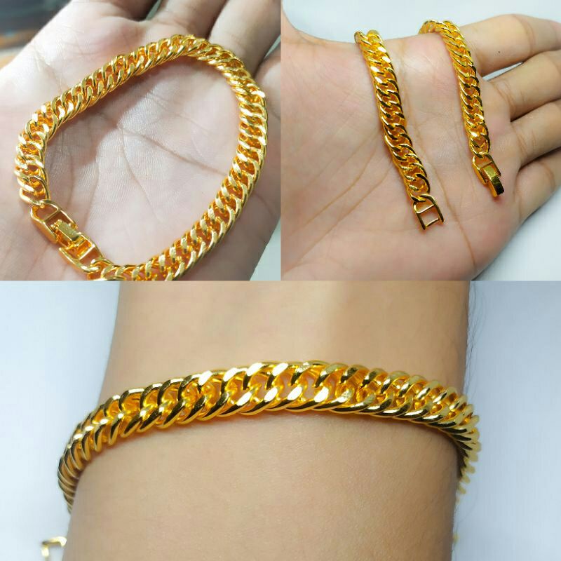 Gelang tangan xuping model rantai berlapis emas