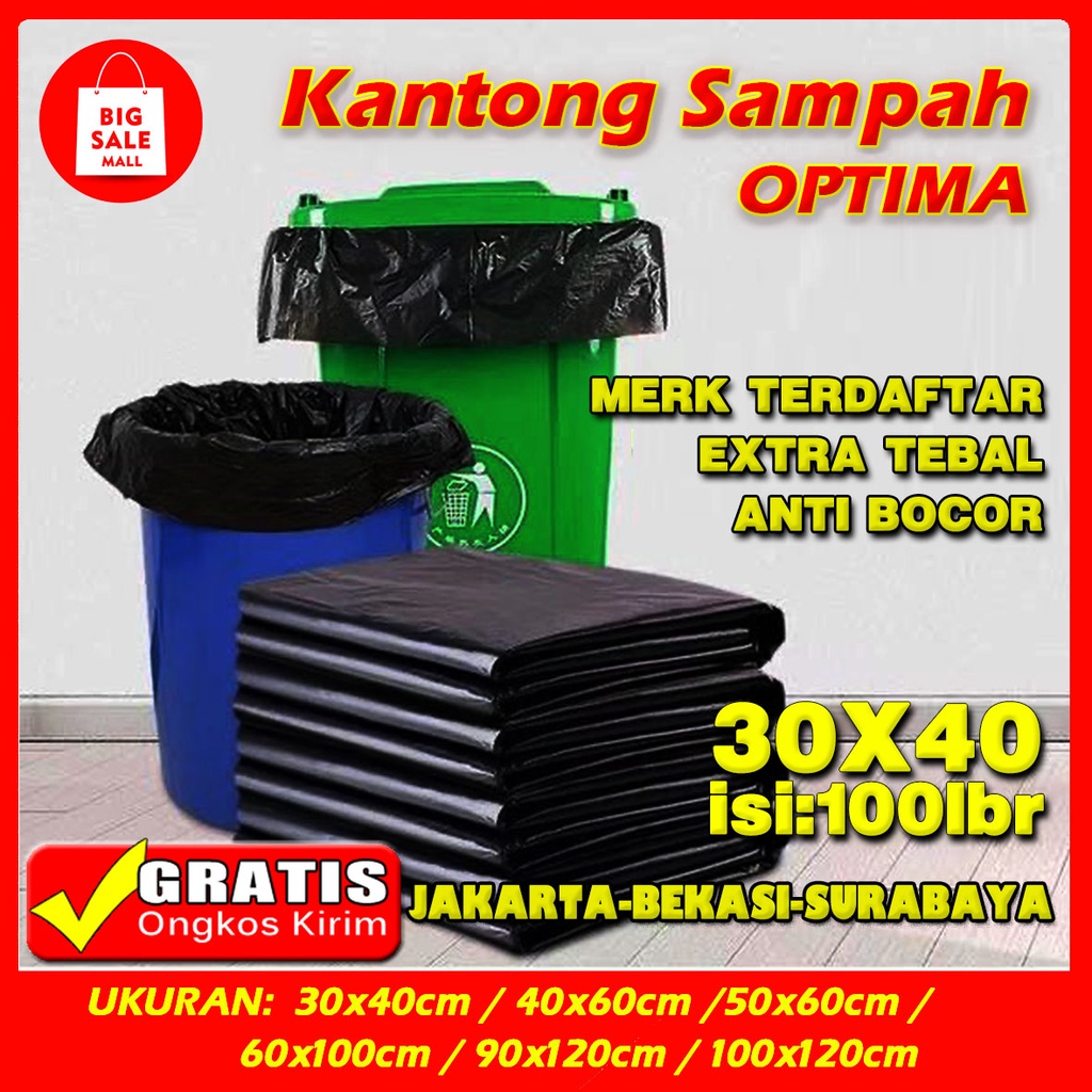 Kantong Plastik Sampah 30x40cm Isi 100pcs/Plastik Packing Trash bag Grabage bag Extra Tebal Tidak Bau Grosir