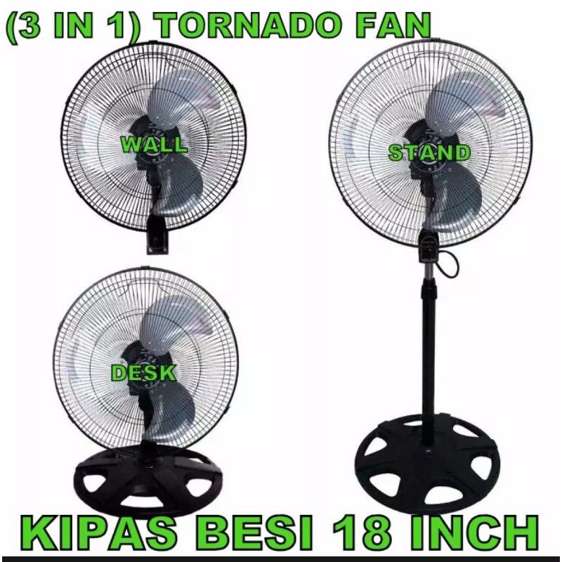 Kipas Angin Besi 3in1 18 inch  / Tornado Fan 3in1 18inch (Garansi 1thn)