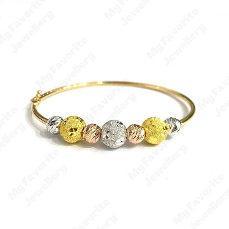 Gelang Bangle Bola-bola Candy Gelang Emas Asli Kadar 700