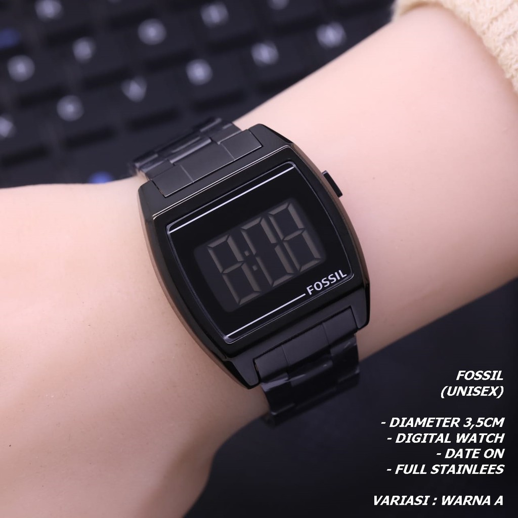 JAM TANGAN UNISEX FASHION RANTAI BODY SEGI TANGGAL AKTIF