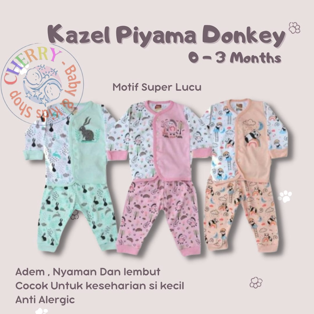 CLEARANCE SALE 3pcs Kazel Piyama DONKEY edition 0-16 bulan CBKS