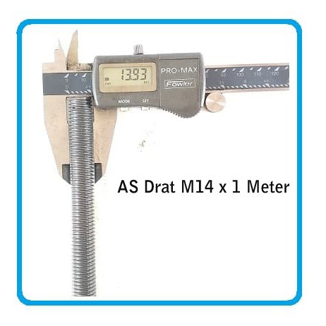 Besi Drat Ulir Baut Galvanis Long Thread Bolt Stut Bolt M14 X Panjang 1 Meter