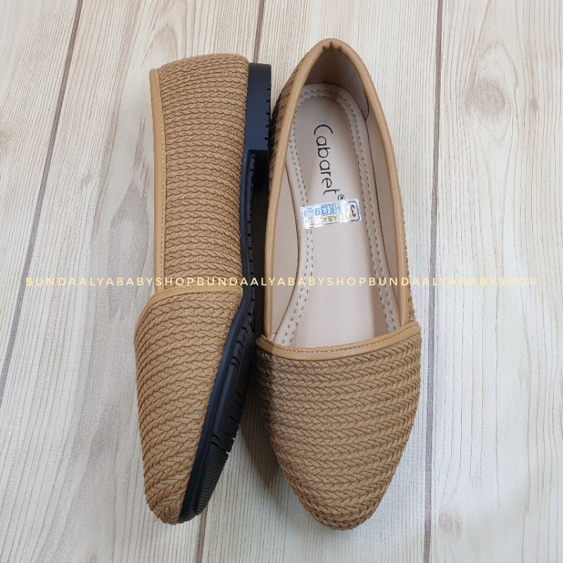 Sepatu Wanita Slip on Casual Flatshoes CABARET - Sepatu Wanita Premium Size 37 - 40 COKLAT -Sepatu Flatshoes Suede Simple