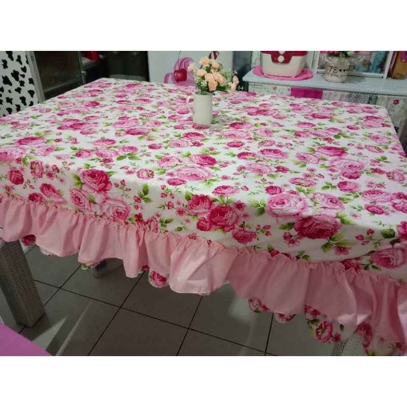 taplak meja 6 kursi
