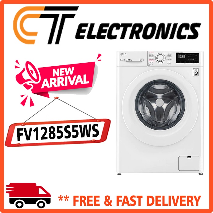 LG FV1285S5WS MESIN CUCI WASHER 8.5 KG FV-1285S5WS FV1285 1285S5WS