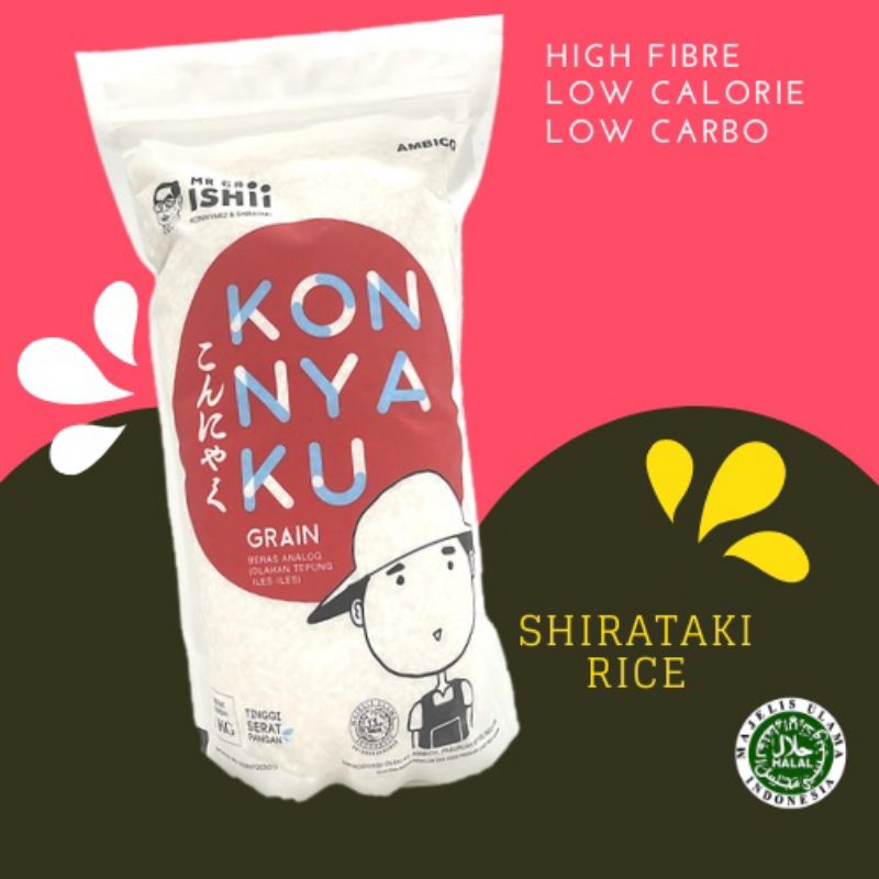 BERAS SHIRATAKI 1KG/KONYAKU RICE/BERAS DIET