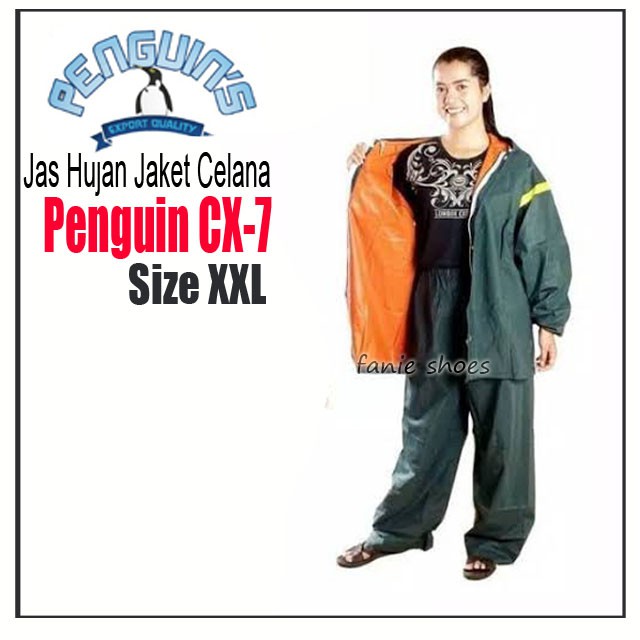 Jas Hujan Penguin's CX-7 XXL / Jas Hujan Jaket Celana / Jas Hujan PVC / Jas Hujan Tebal