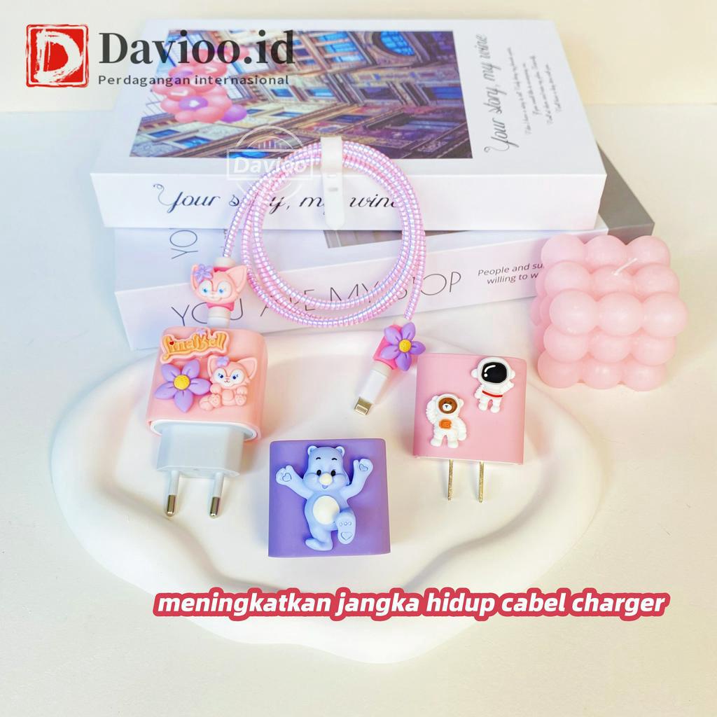 Iphone 18w&amp;20w | Set 5 PCS Paket Cover Pelindung Kabel &amp; Kepala Charger Untuk Charger Iphone 18w &amp; 20w