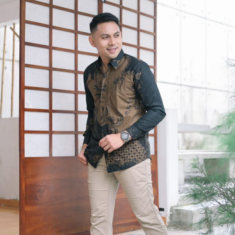 KEMEJA BATIK MODERN SLIMFIT PANJANG BAHUN KATUN HALUS FULL FURING HALUS