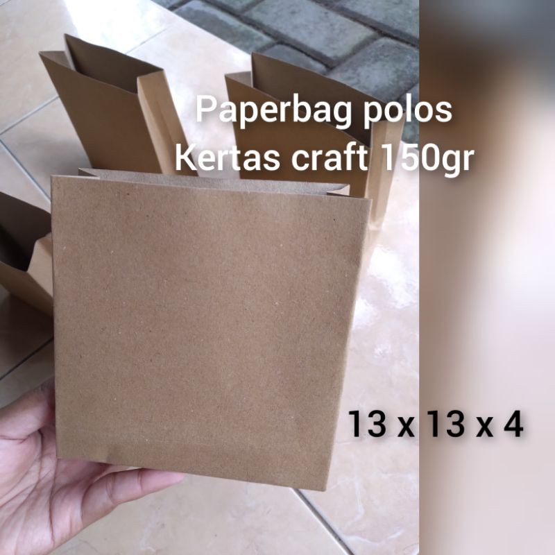 

paper bag polos paperbag coklat polos 13x13x4 paperbag craft 150gr paper bag souvenir paperbag tebal