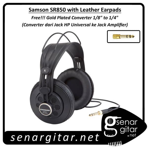 Terviral  Samson SR850 Studio Monitor Headphones - With Leather Earpads Non pack LO01