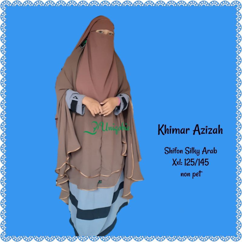 khimar aara dan khimar Azizah original bahan shifon shilky Arab halus lembut adem hijab instan