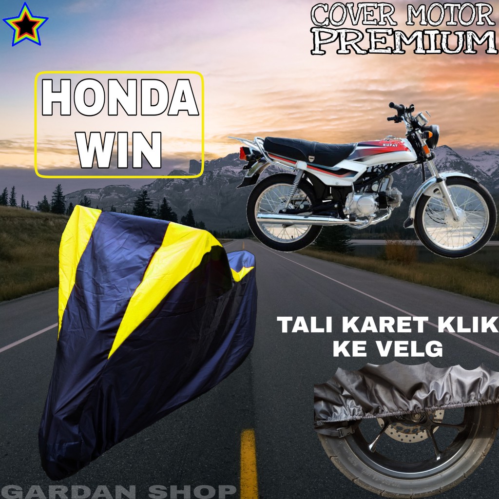 Sarung Motor HONDA WIN Hitam Kuning Body Cover Penutup Pelindung Motor Honda Win PREMIUM