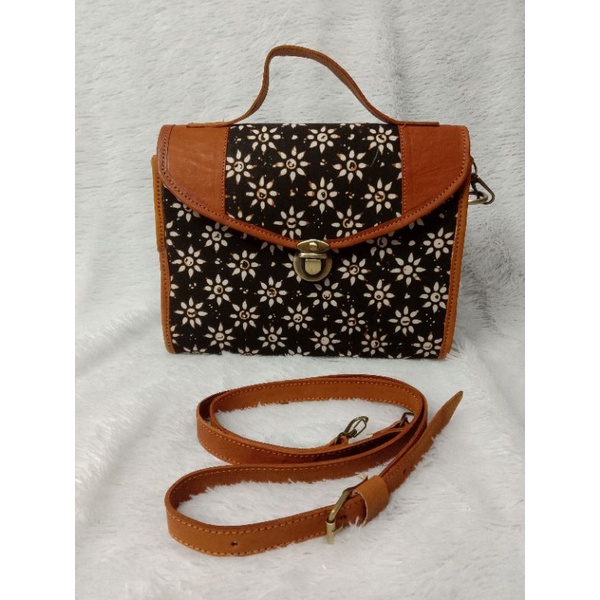 SLING BAG BATIK KULIT JOGJA/ TAS SELEMPANG WANITA BATIK