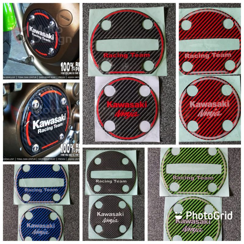 EMBLEM TIMBUL TUTUP COVER MESIN MOTOR NINJA R RR SS SEPASANG