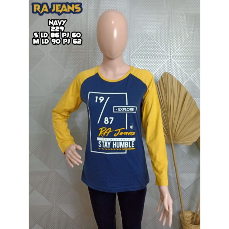 KAOS WANITA RA JEANS LENGAN PANJANG ORIGINAL