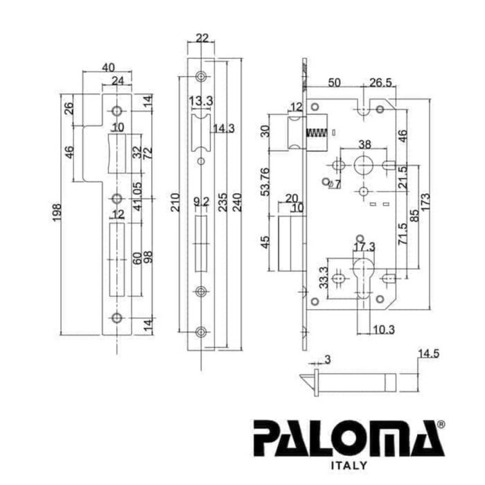 Paloma Kunci Pintu Set Handle Pintu Handle Set LockSet Roses Tirana LPP 710